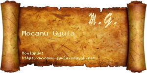 Mocanu Gyula névjegykártya